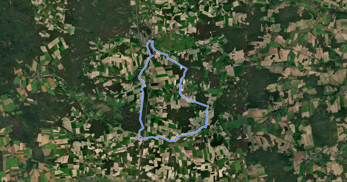 Маршрут Rundling und Riese на спутниковом снимке