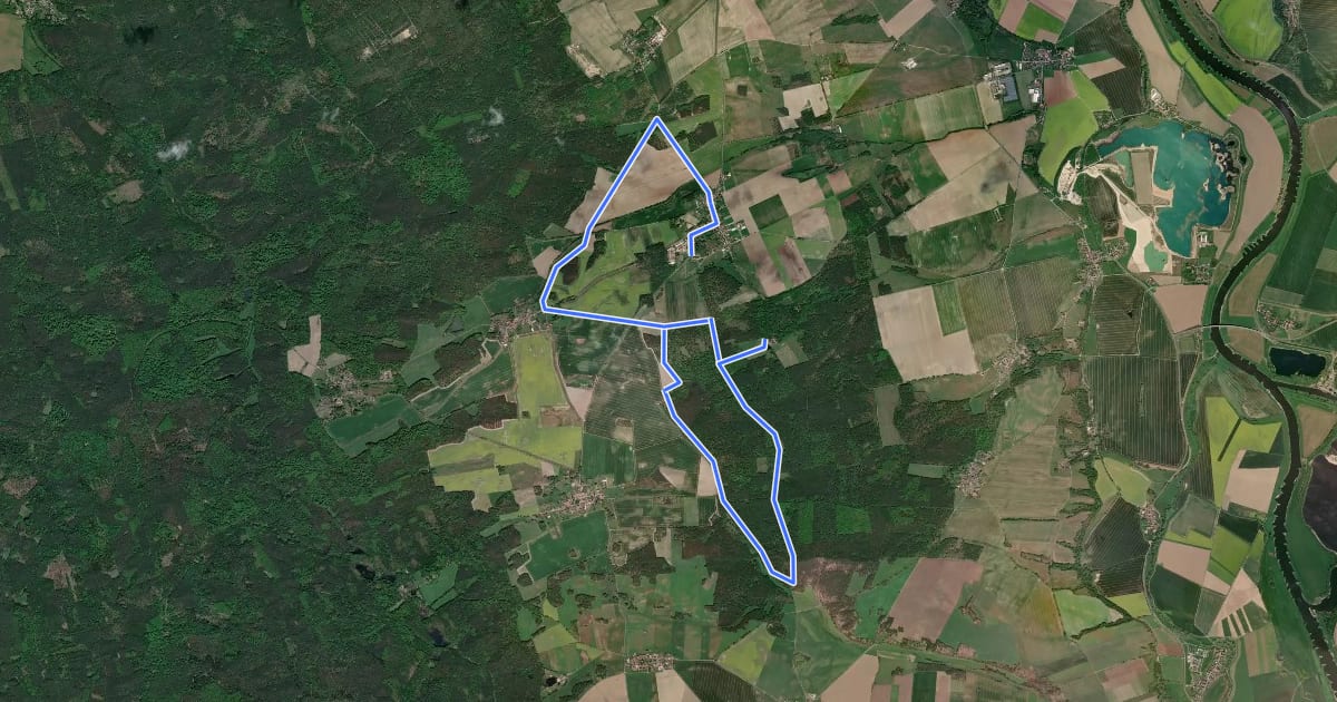 Маршрут Rundreitroute Neußen на спутниковом снимке