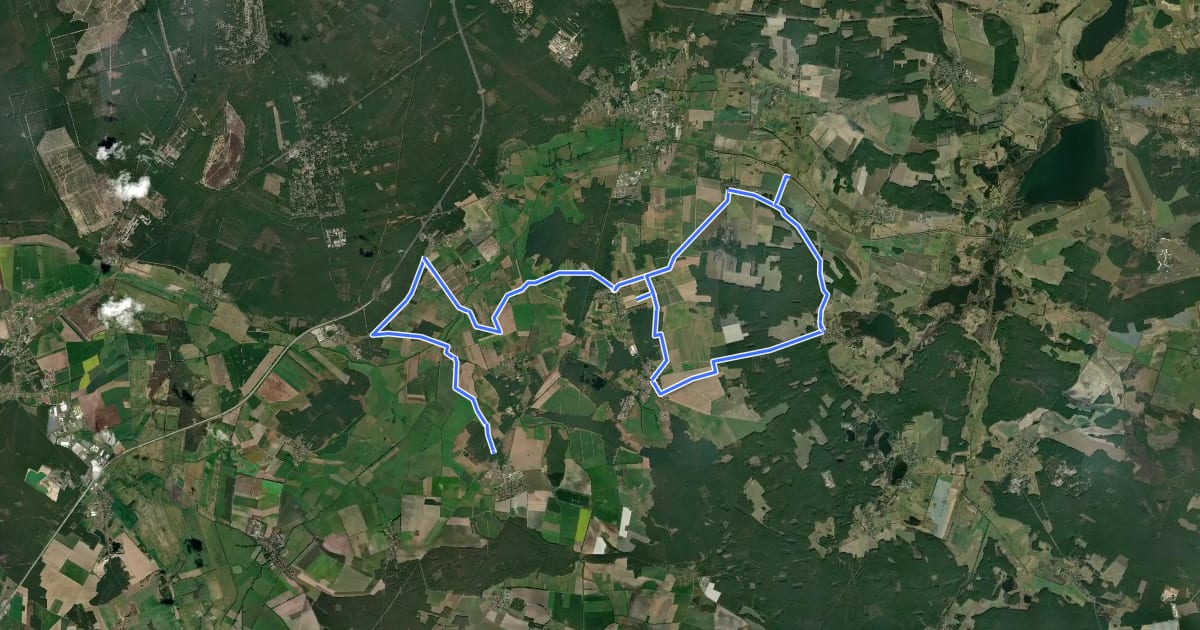 Маршрут Rundreitweg Stadt Beelitz - Südteil на спутниковом снимке