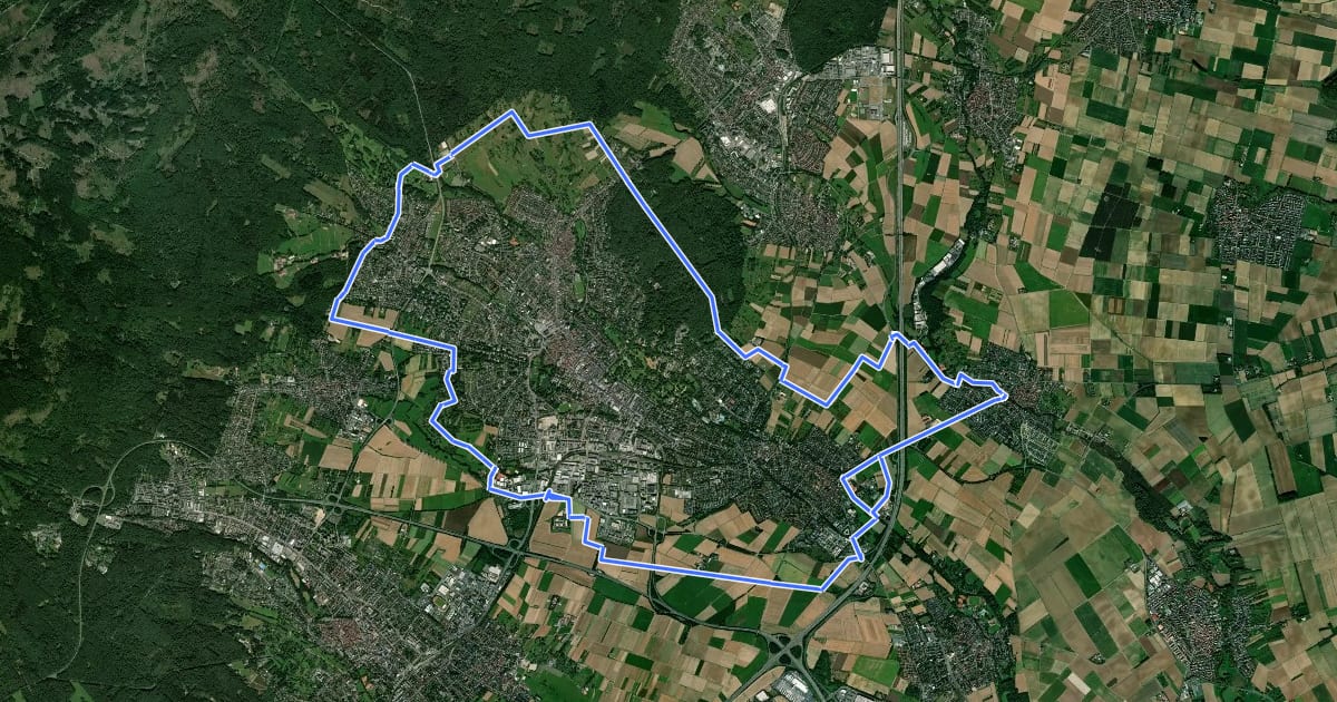 Маршрут Rundroute Bad Homburg на спутниковом снимке