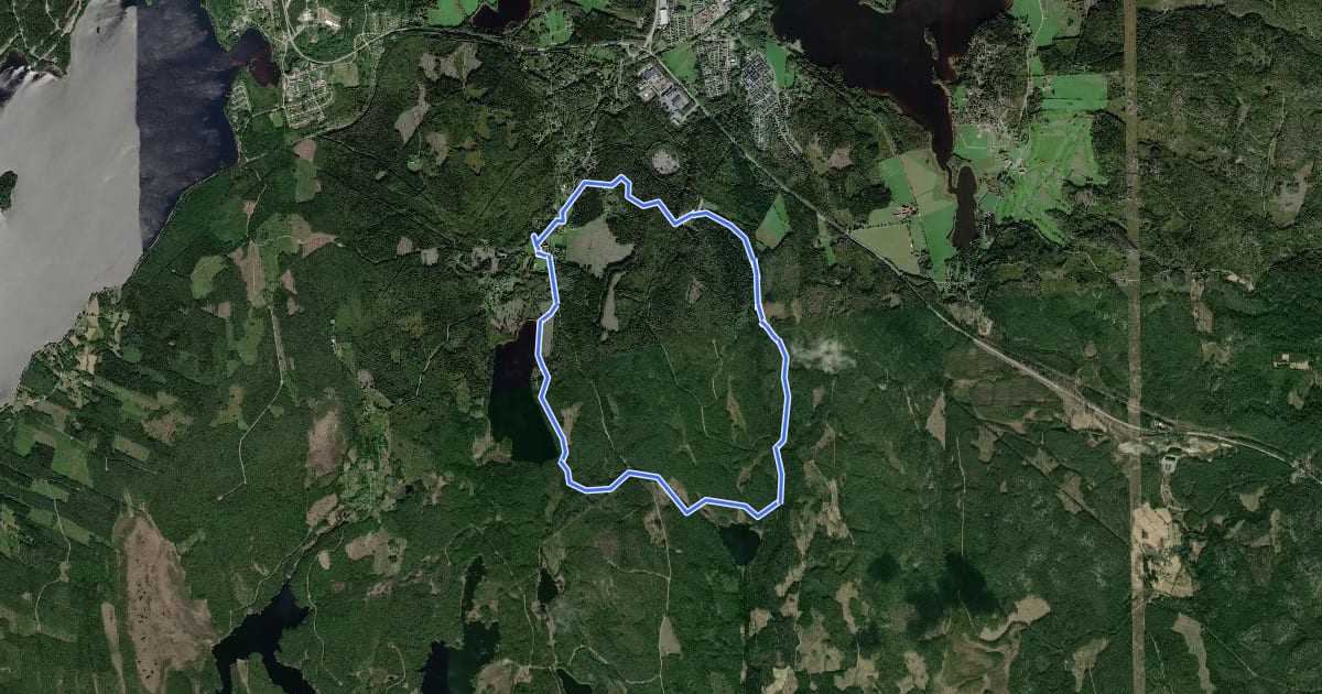 Маршрут Rundslinga Digerberget на спутниковом снимке