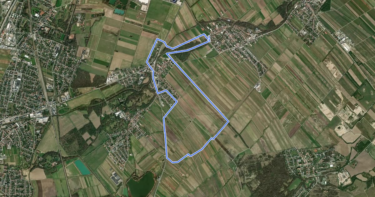 Маршрут Rundstrecke Günselsdorf 8,9 km на спутниковом снимке