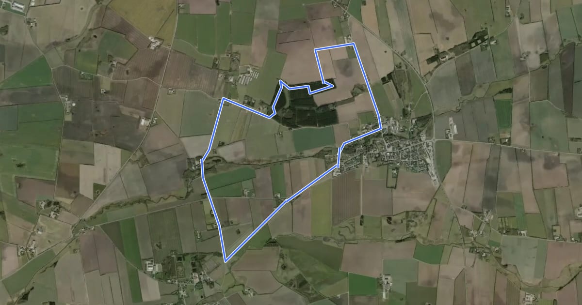 Маршрут Rundt om Hellevad, grøn rute на спутниковом снимке