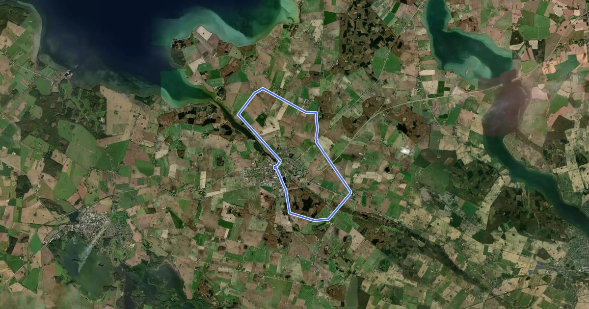 Маршрут Rundt om Sakskøbing на спутниковом снимке