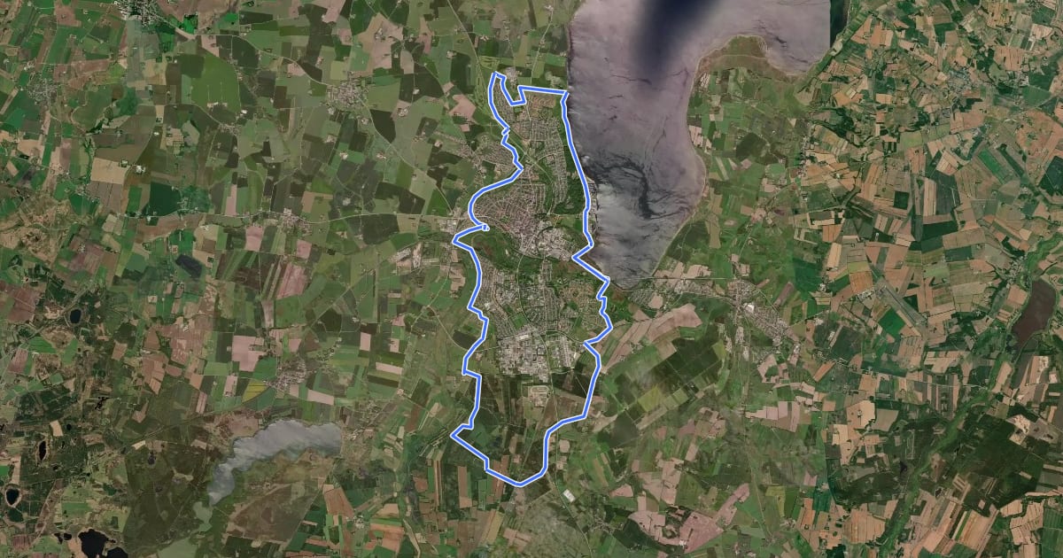 Маршрут Rundt om Skive – Å, fjord & skov на спутниковом снимке