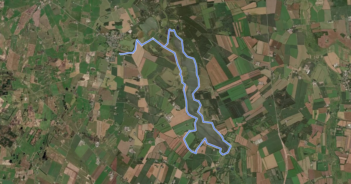 Маршрут Rundt om Stubbergård Sø на спутниковом снимке