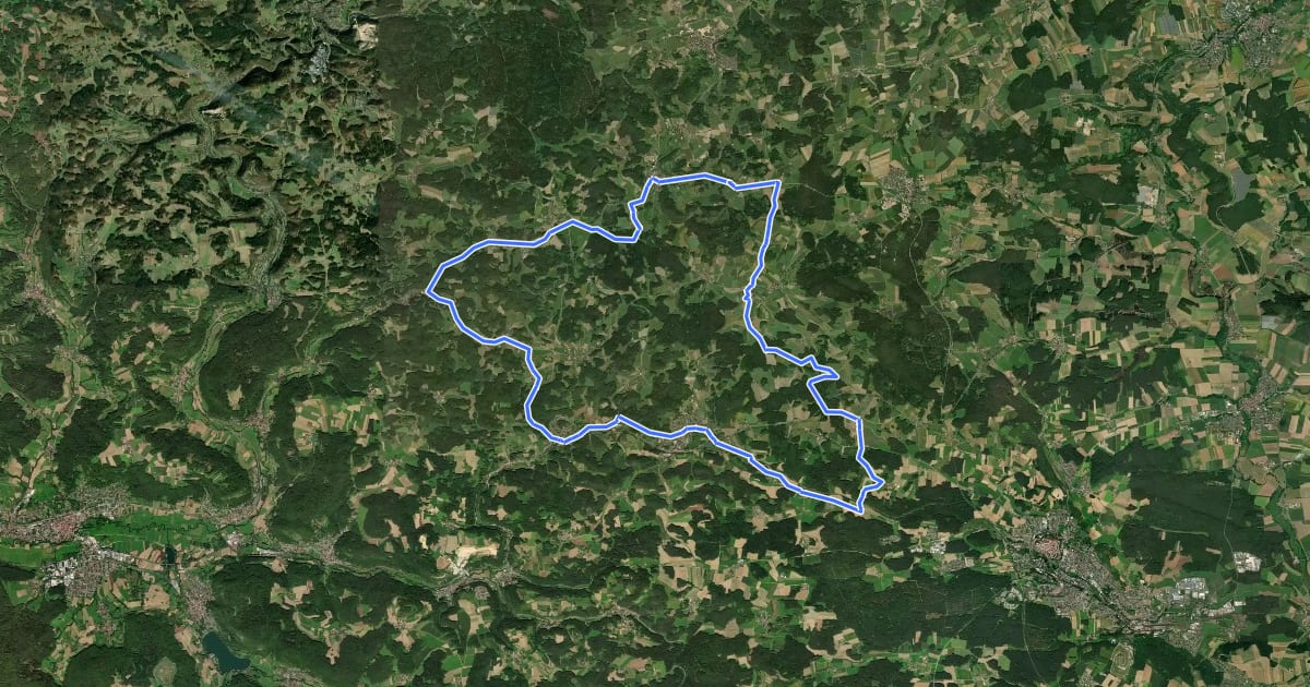 Маршрут Rundtour Neukirchen - Holnstein на спутниковом снимке