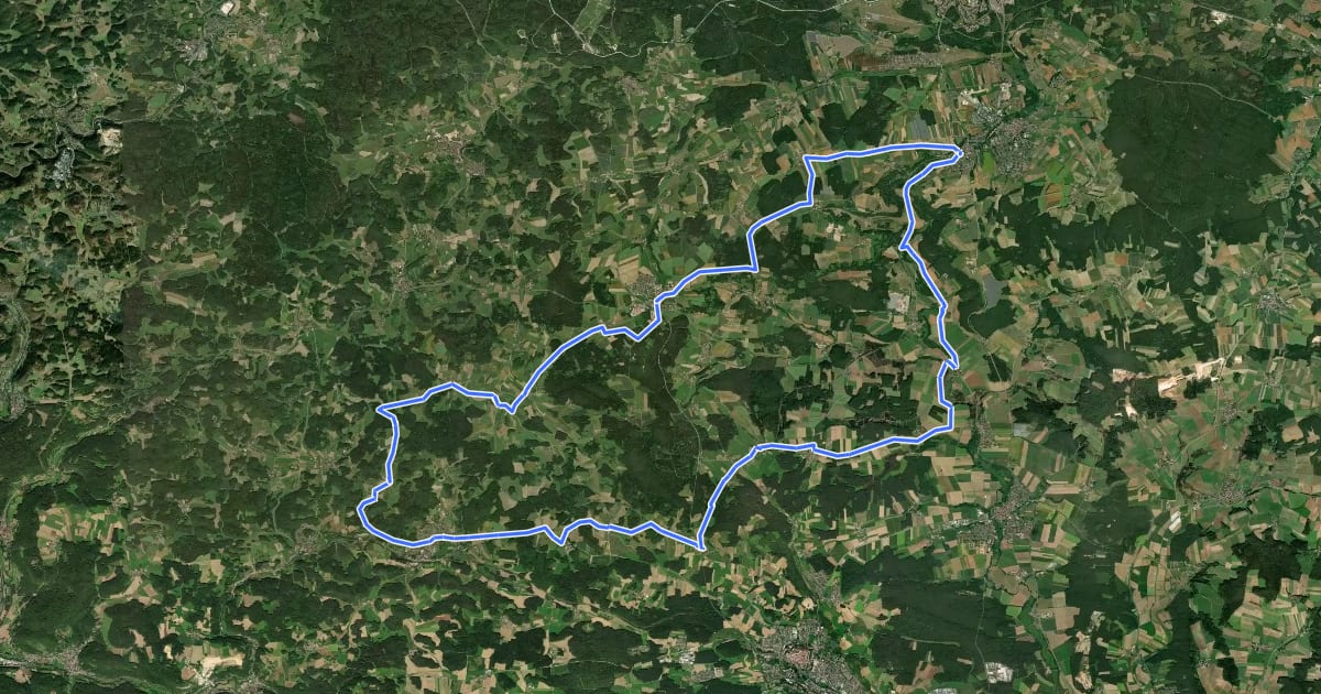 Маршрут Rundtour Neukirchen - Irlbach на спутниковом снимке