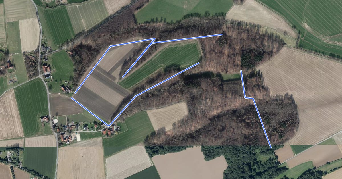 Маршрут Rundwandeg Voßholz A3 на спутниковом снимке