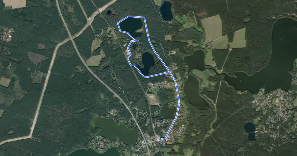 Маршрут Rundwanderung zu den Heideseen bei Groß Köris - und Güldensee на спутниковом снимке
