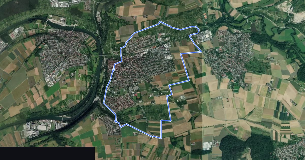 Маршрут Rundwanderweg 1 на спутниковом снимке