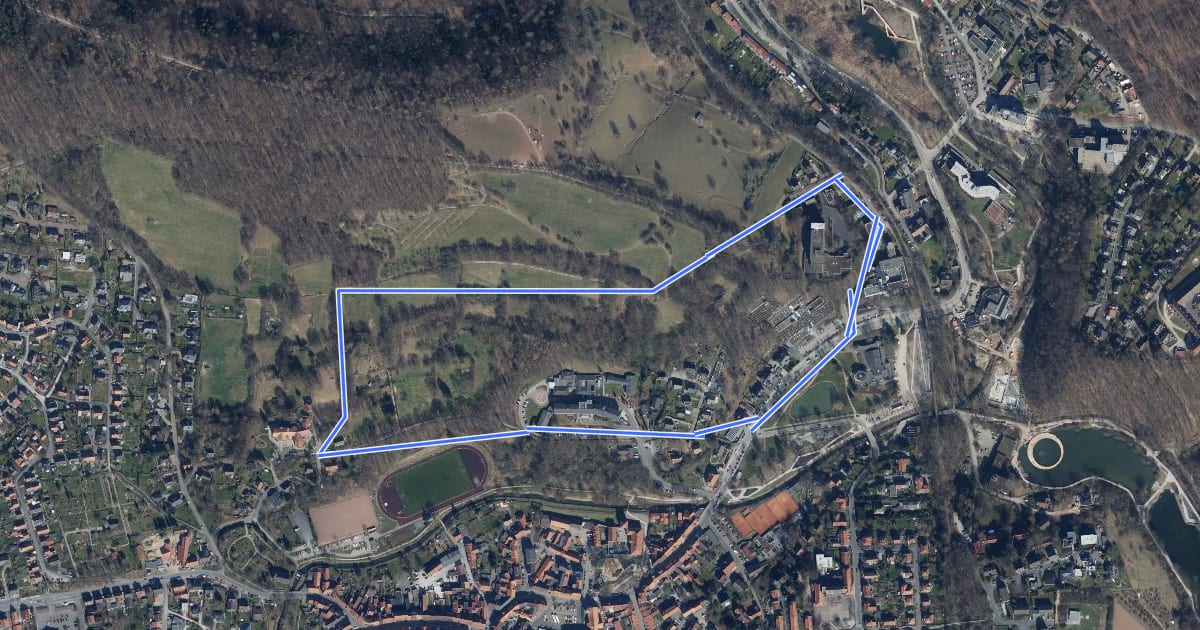 Маршрут Rundwanderweg 1 на спутниковом снимке