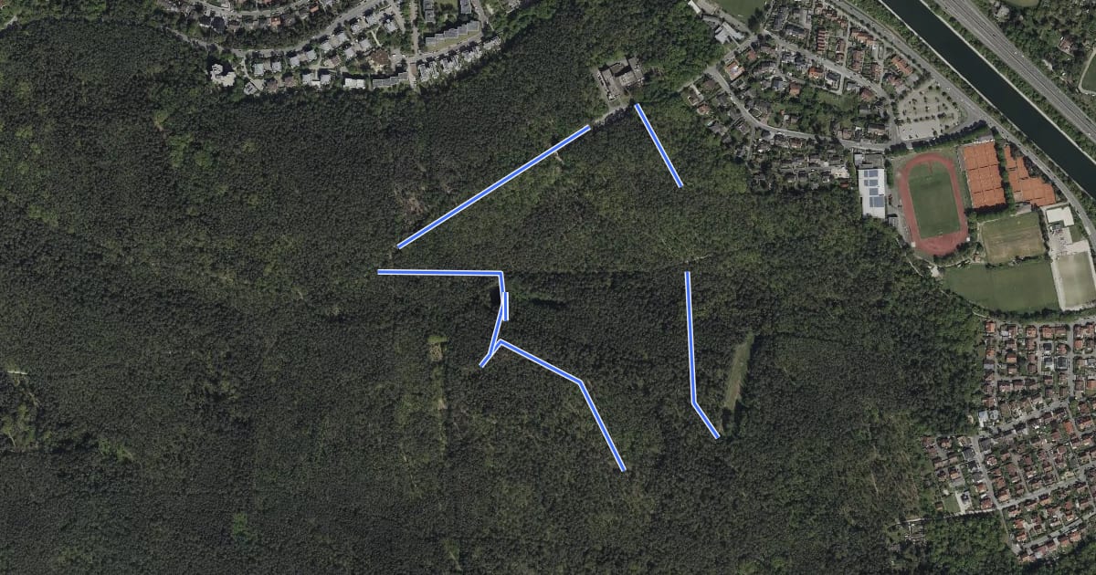 Маршрут Rundwanderweg 1 на спутниковом снимке