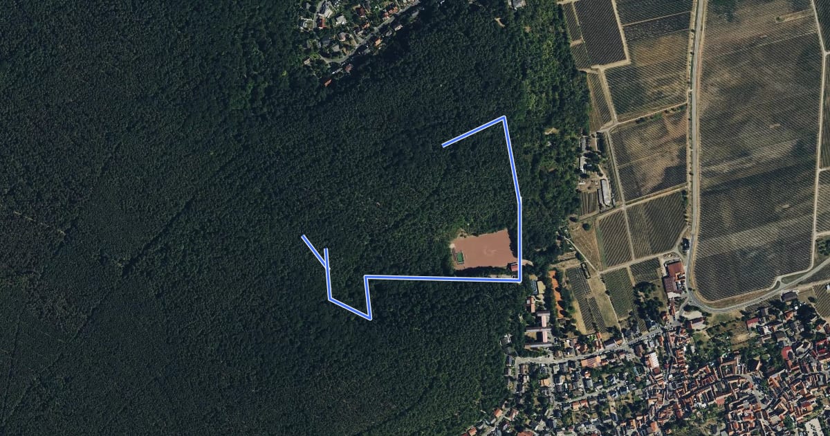 Маршрут Rundwanderweg 1 на спутниковом снимке