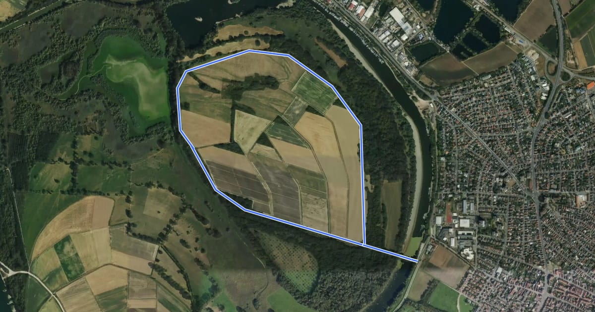 Маршрут Rundwanderweg 1 - Biedensand-Weg на спутниковом снимке