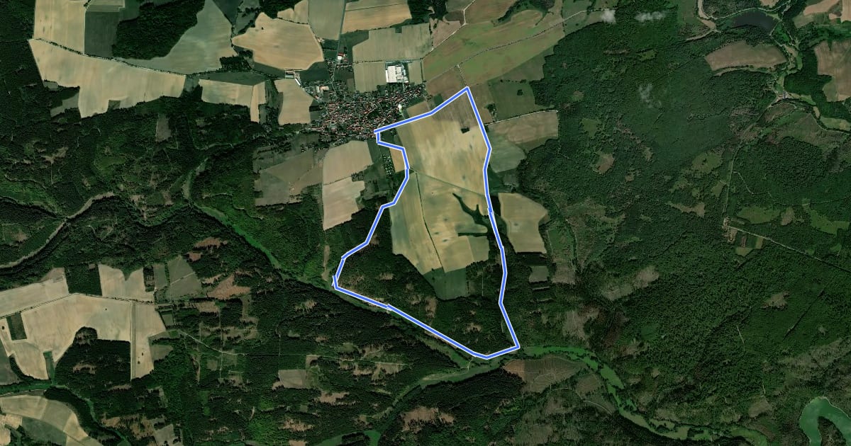 Маршрут Rundwanderweg 1 Dankerode на спутниковом снимке