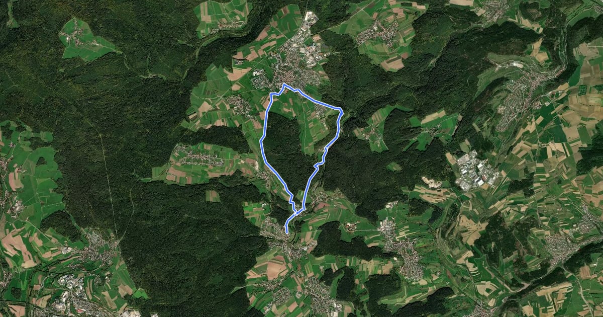 Маршрут Rundwanderweg 10 - Pfalzgrafenweiler на спутниковом снимке