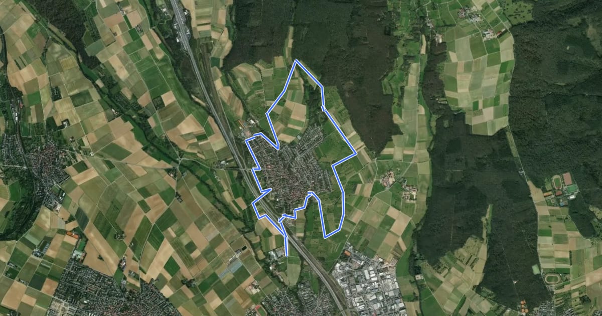 Маршрут Rundwanderweg на спутниковом снимке