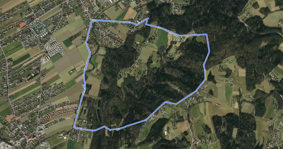 Маршрут Rundwanderweg 12 на спутниковом снимке