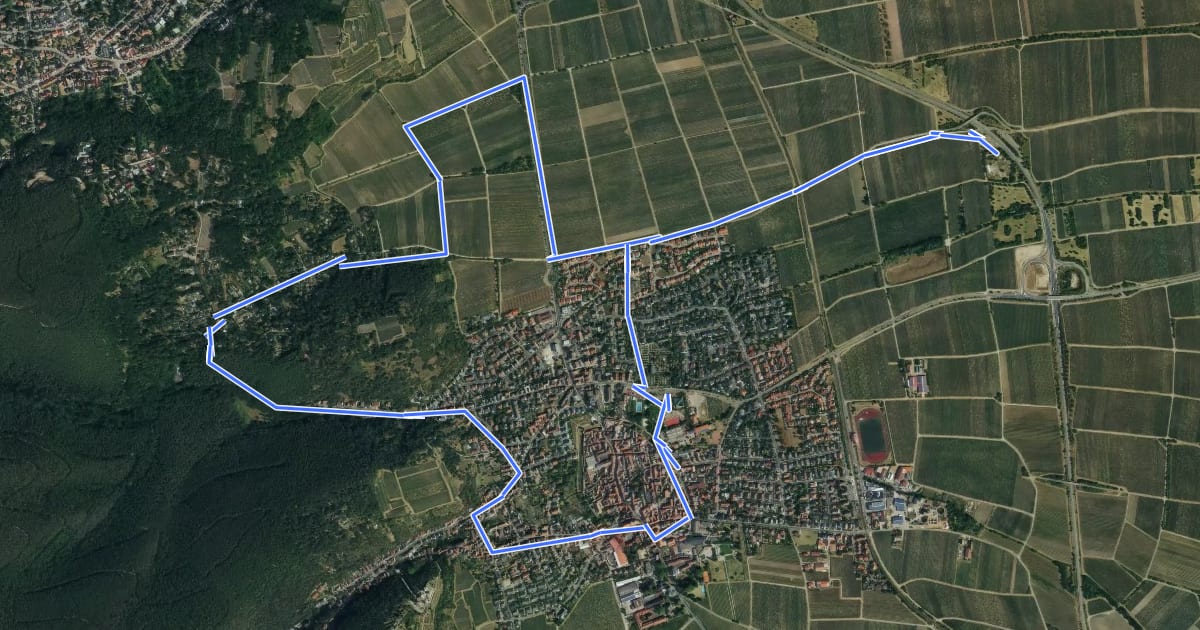 Маршрут Rundwanderweg 12 на спутниковом снимке