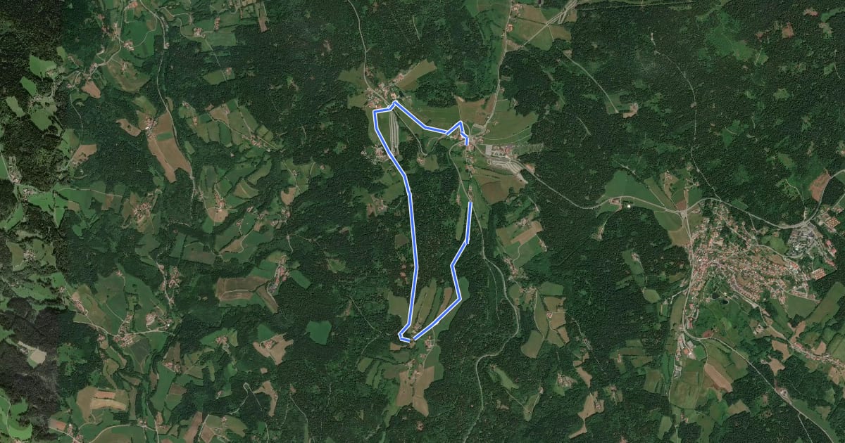 Маршрут Rundwanderweg 12 на спутниковом снимке