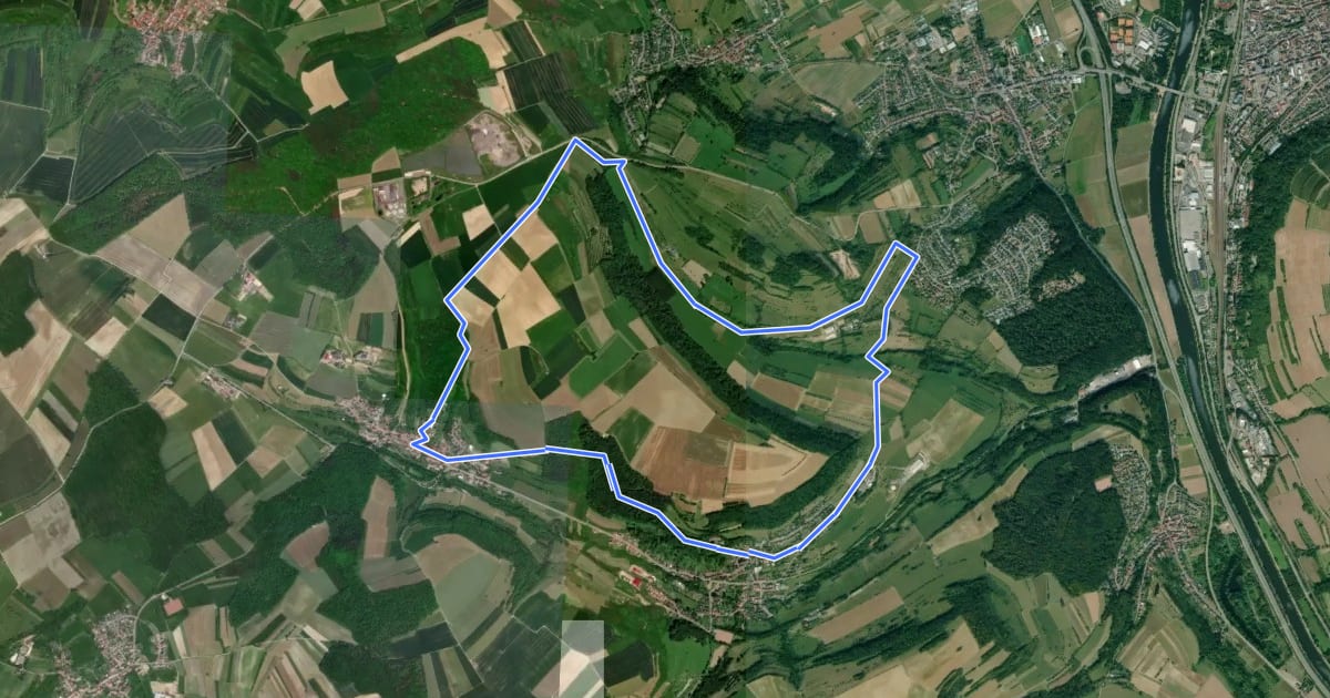 Маршрут Rundwanderweg 13 на спутниковом снимке