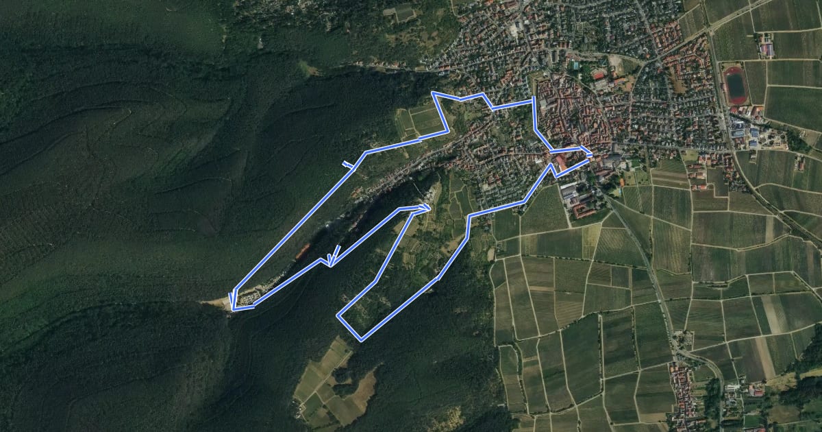 Маршрут Rundwanderweg 13 на спутниковом снимке