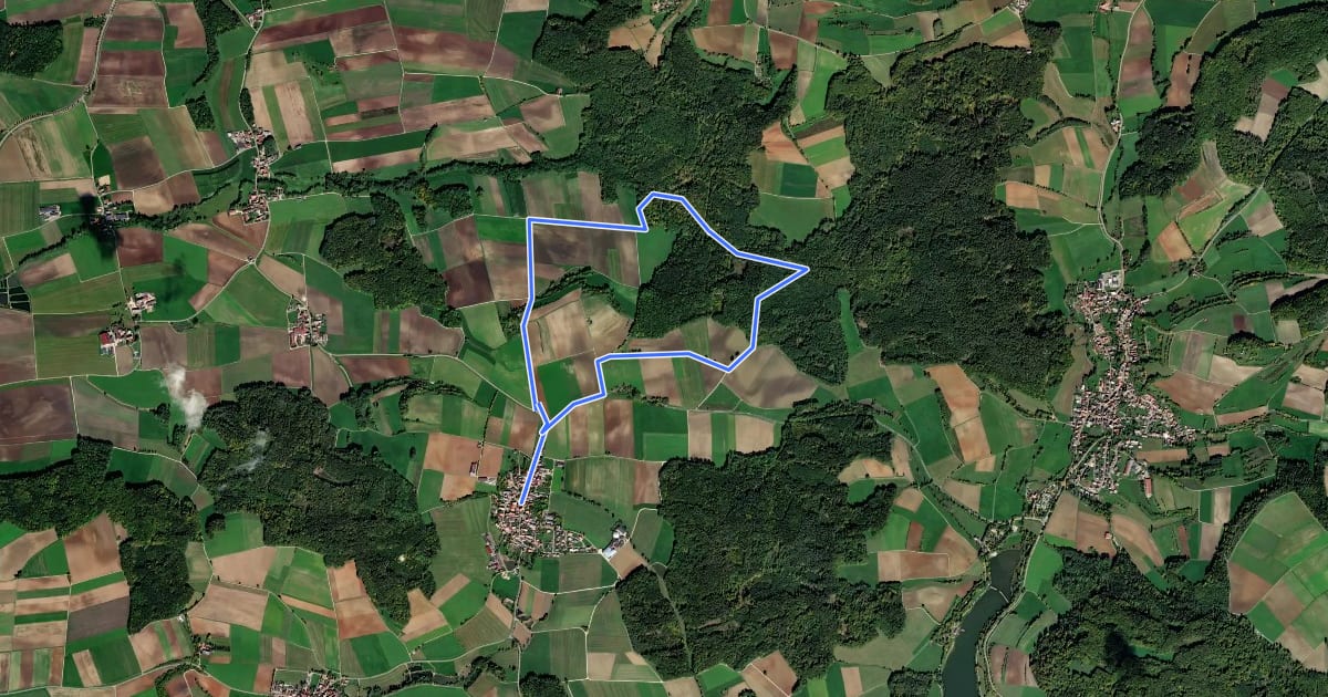 Маршрут Rundwanderweg 13 на спутниковом снимке