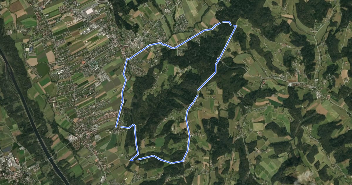 Маршрут Rundwanderweg 13 на спутниковом снимке