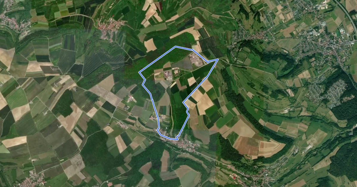 Маршрут Rundwanderweg 14 на спутниковом снимке