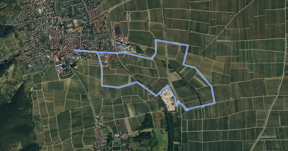 Маршрут Rundwanderweg 14 на спутниковом снимке