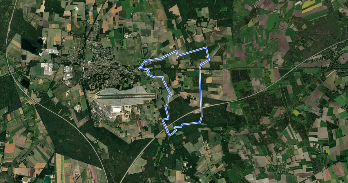 Маршрут Rundwanderweg 14 Grossenkneten на спутниковом снимке