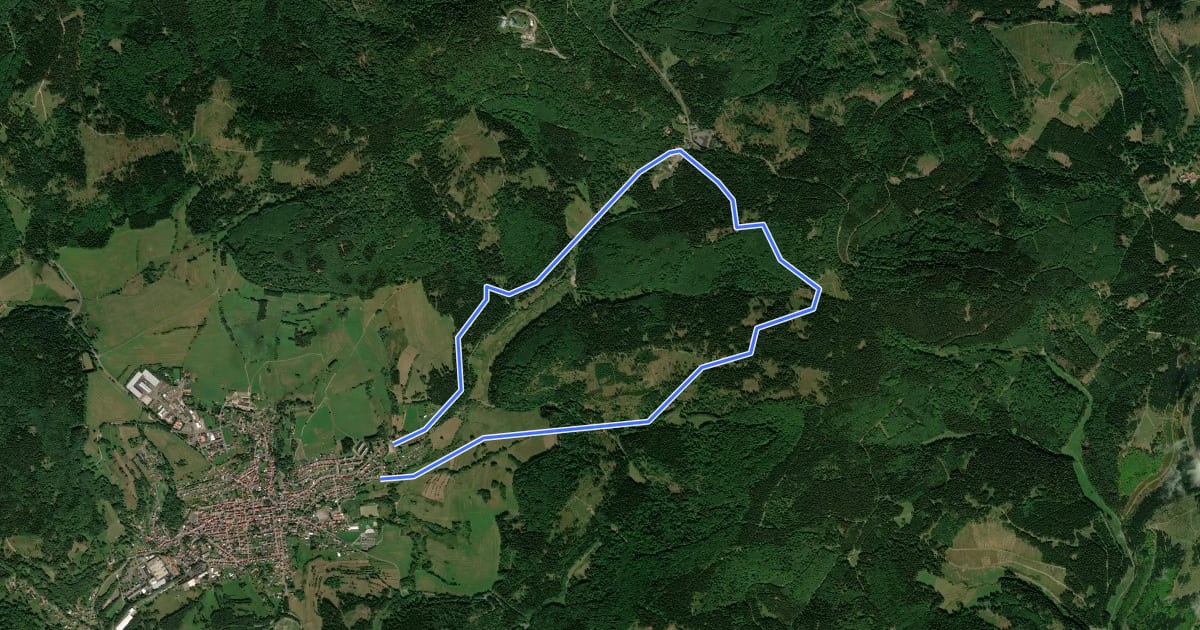 Маршрут Rundwanderweg на спутниковом снимке