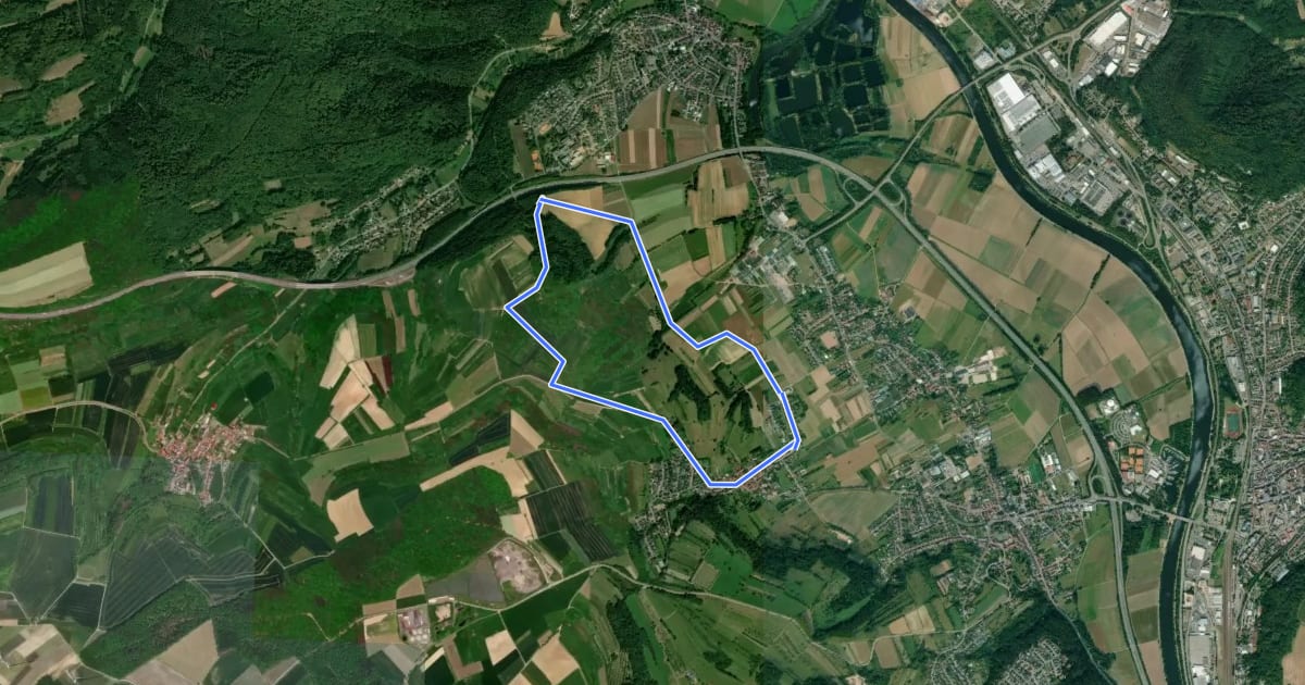 Маршрут Rundwanderweg 18 на спутниковом снимке
