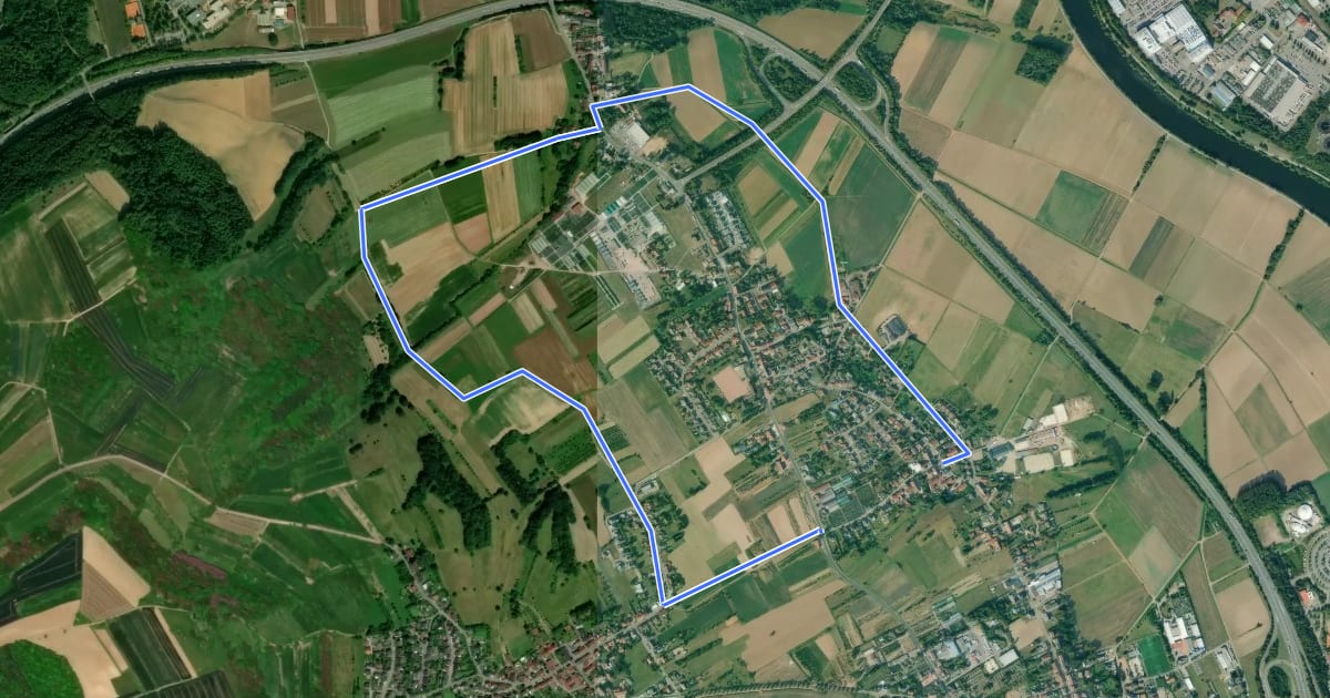 Маршрут Rundwanderweg 19 на спутниковом снимке
