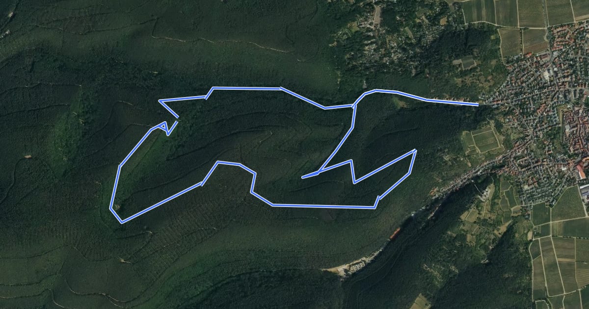 Маршрут Rundwanderweg 2 на спутниковом снимке