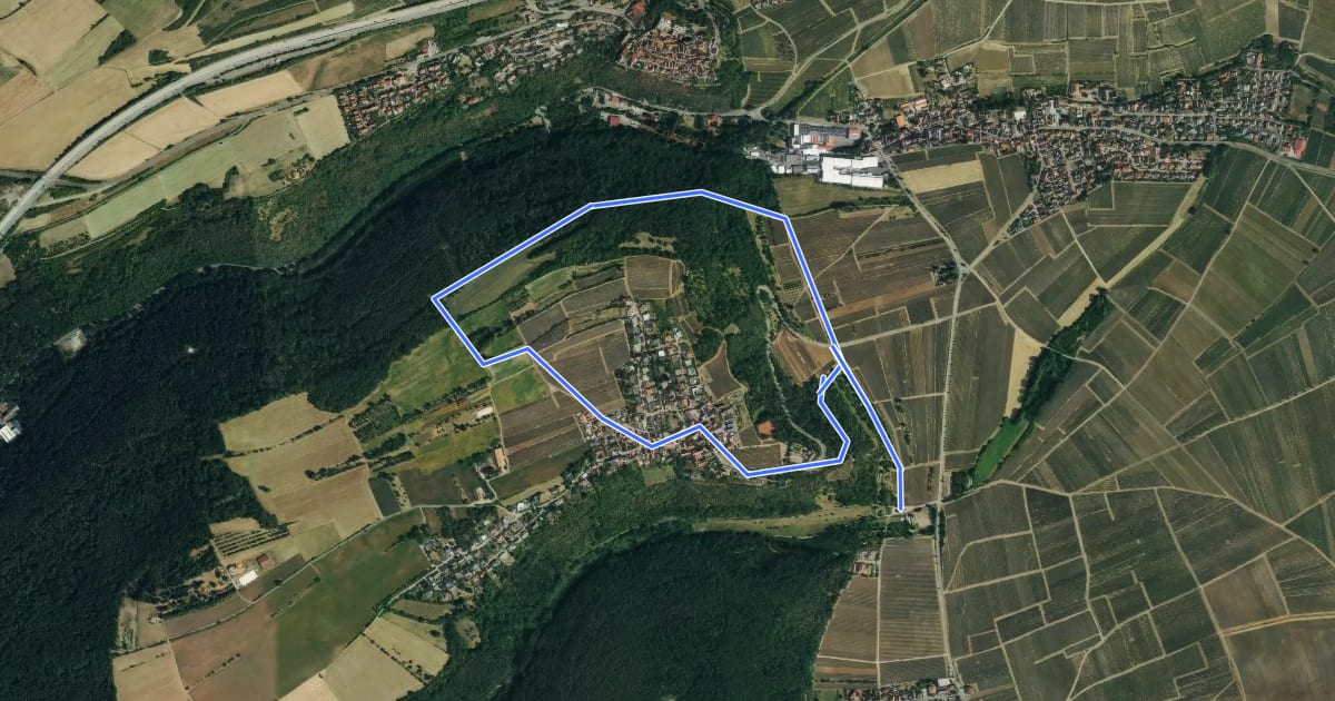 Маршрут Rundwanderweg 2 на спутниковом снимке