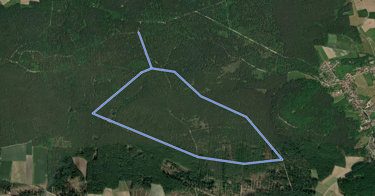 Маршрут Rundwanderweg 2 Abenberg на спутниковом снимке