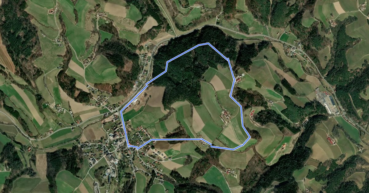 Маршрут Rundwanderweg 2 (Bad Schönau) на спутниковом снимке