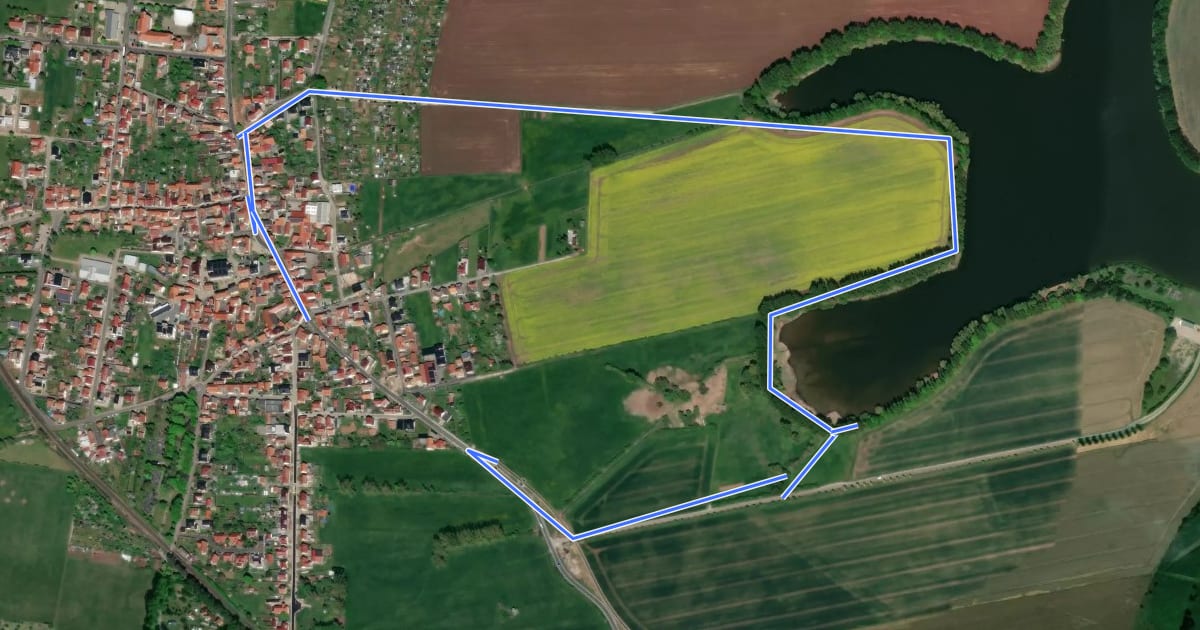 Маршрут Rundwanderweg 2 (Birkungen) на спутниковом снимке