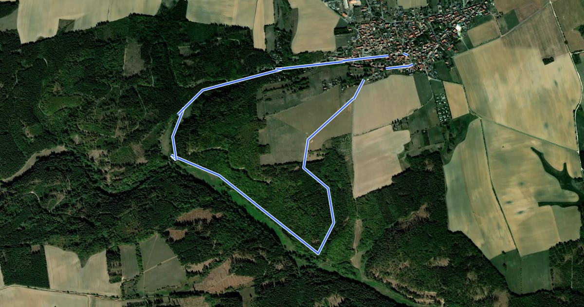 Маршрут Rundwanderweg 2 Dankerode на спутниковом снимке