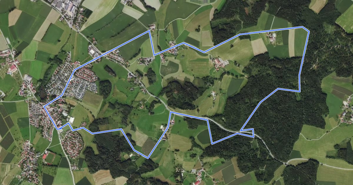 Маршрут Rundwanderweg 2 Gemeinde Grünkraut на спутниковом снимке