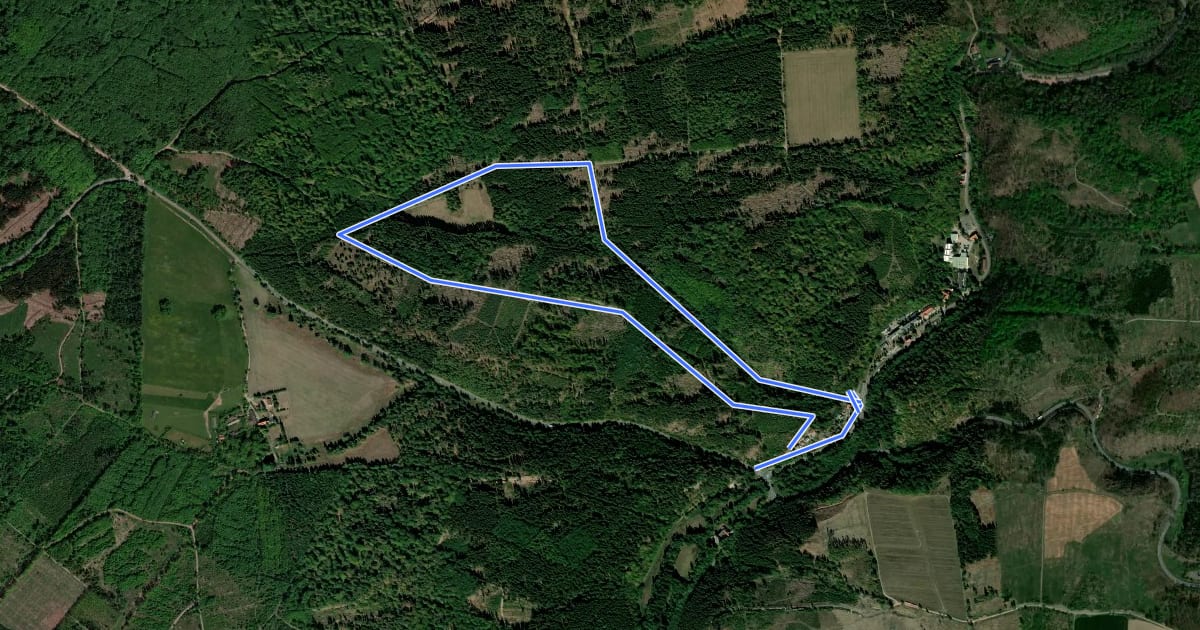 Маршрут Rundwanderweg 2 Harzgerode/Alexisbad на спутниковом снимке