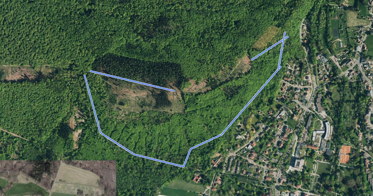Маршрут Rundwanderweg 2 im Harrl на спутниковом снимке
