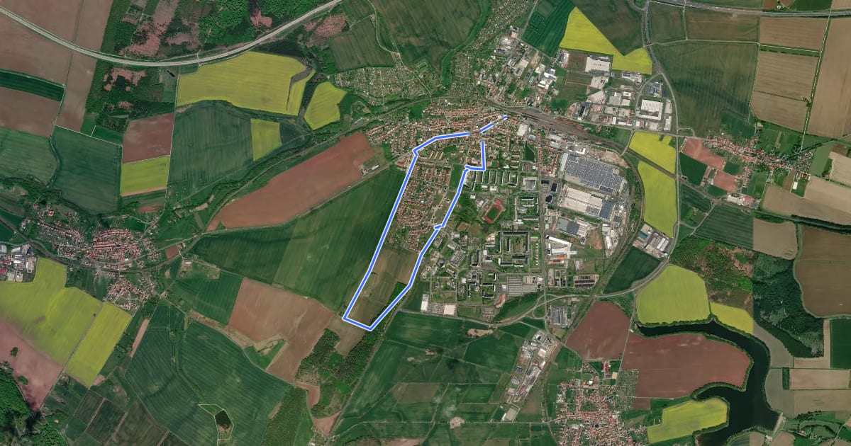 Маршрут Rundwanderweg 2 (Leinefelde) на спутниковом снимке