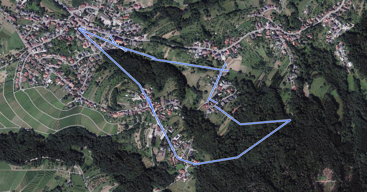 Маршрут Rundwanderweg 2 Neusatz - Drei-Röhren-Brunnen на спутниковом снимке