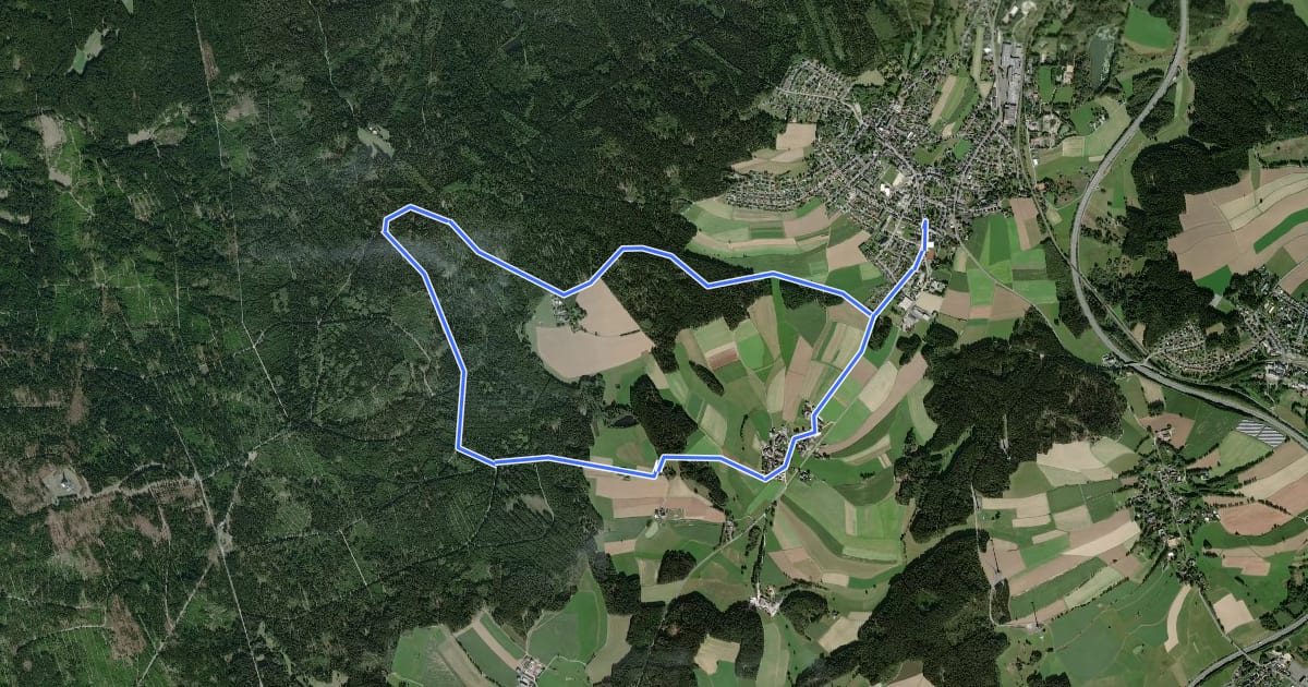 Маршрут Rundwanderweg 2 Schönwald на спутниковом снимке