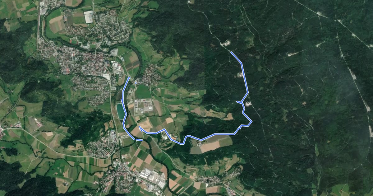 Маршрут Rundwanderweg 2b Erweiterung & Unterbecken на спутниковом снимке