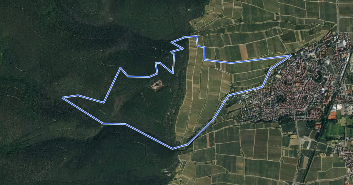 Маршрут Rundwanderweg 3 на спутниковом снимке