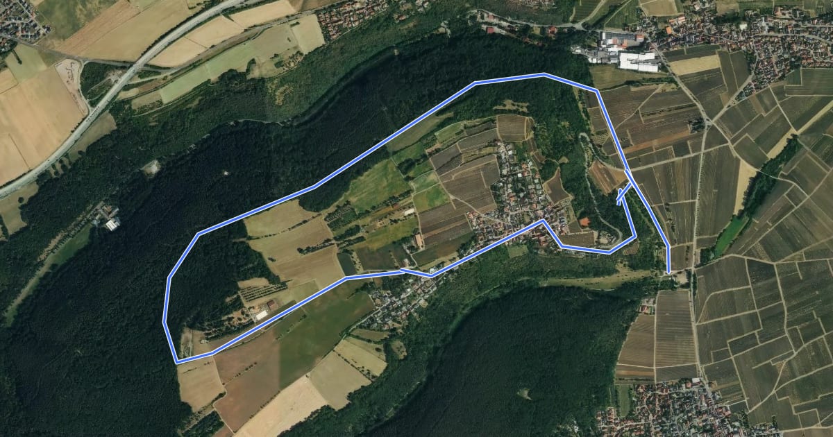 Маршрут Rundwanderweg 3 на спутниковом снимке